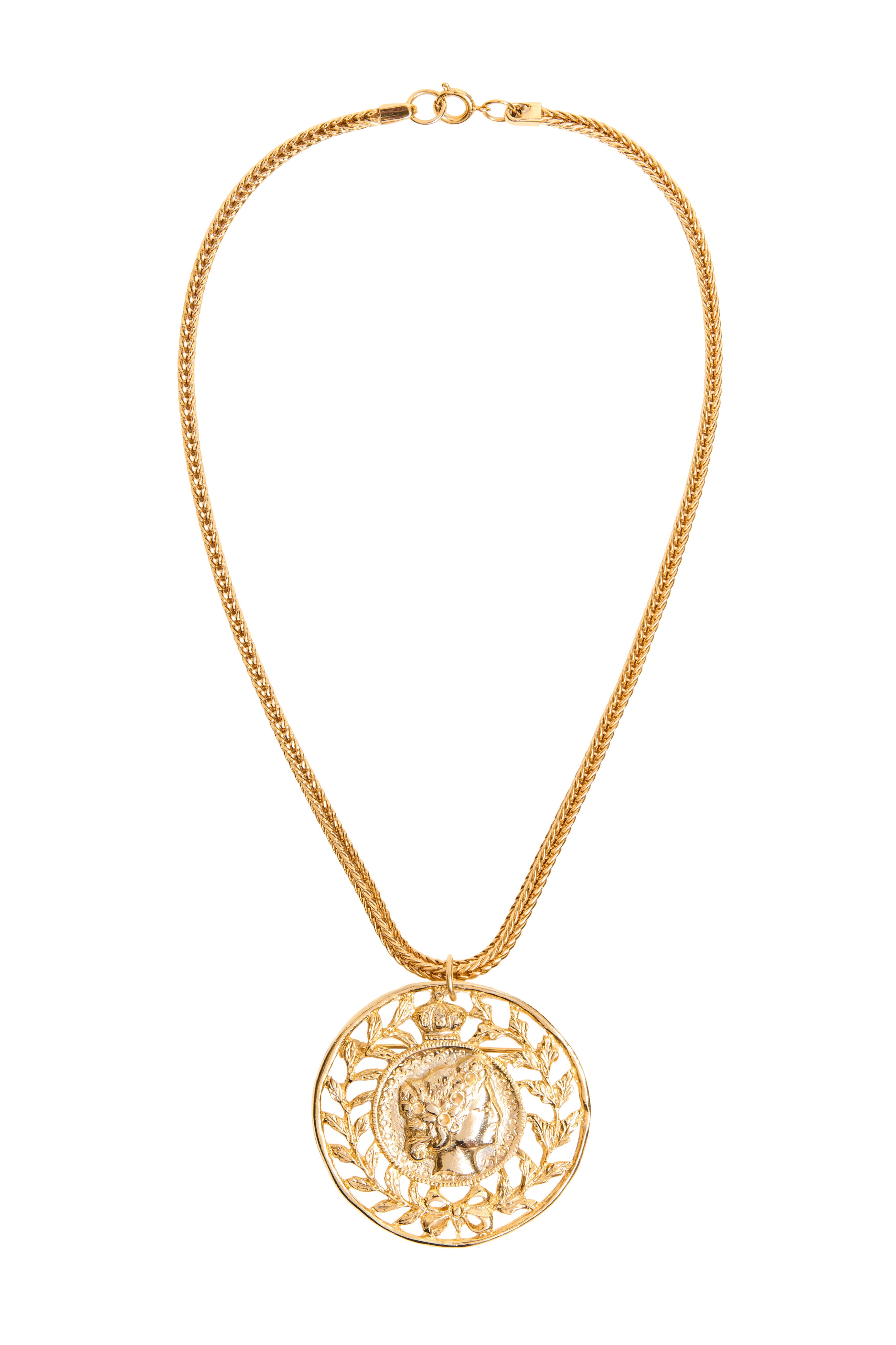 Laurel Coin Medallion Necklace