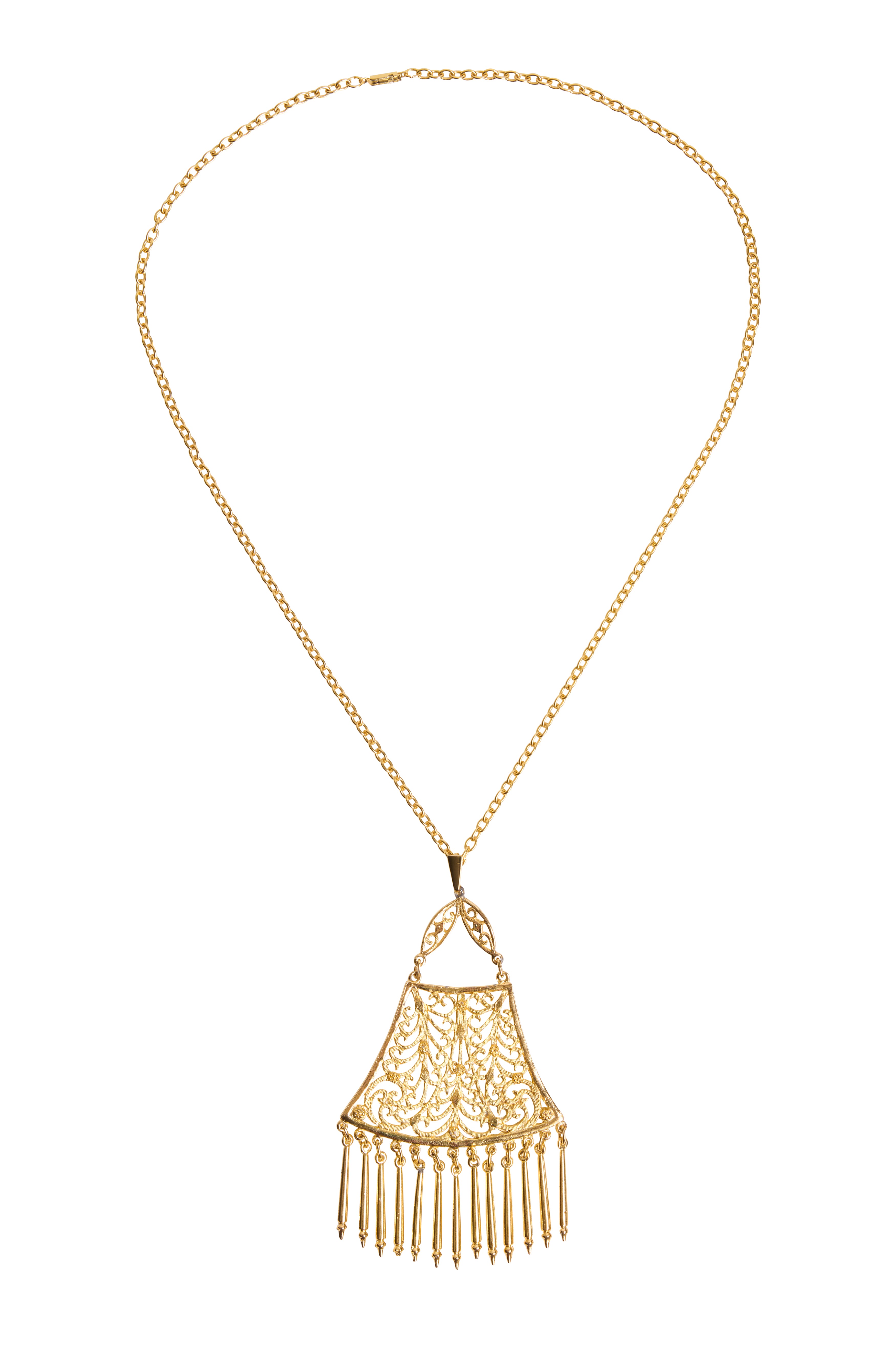 Filigree Fringe Pendant Necklace