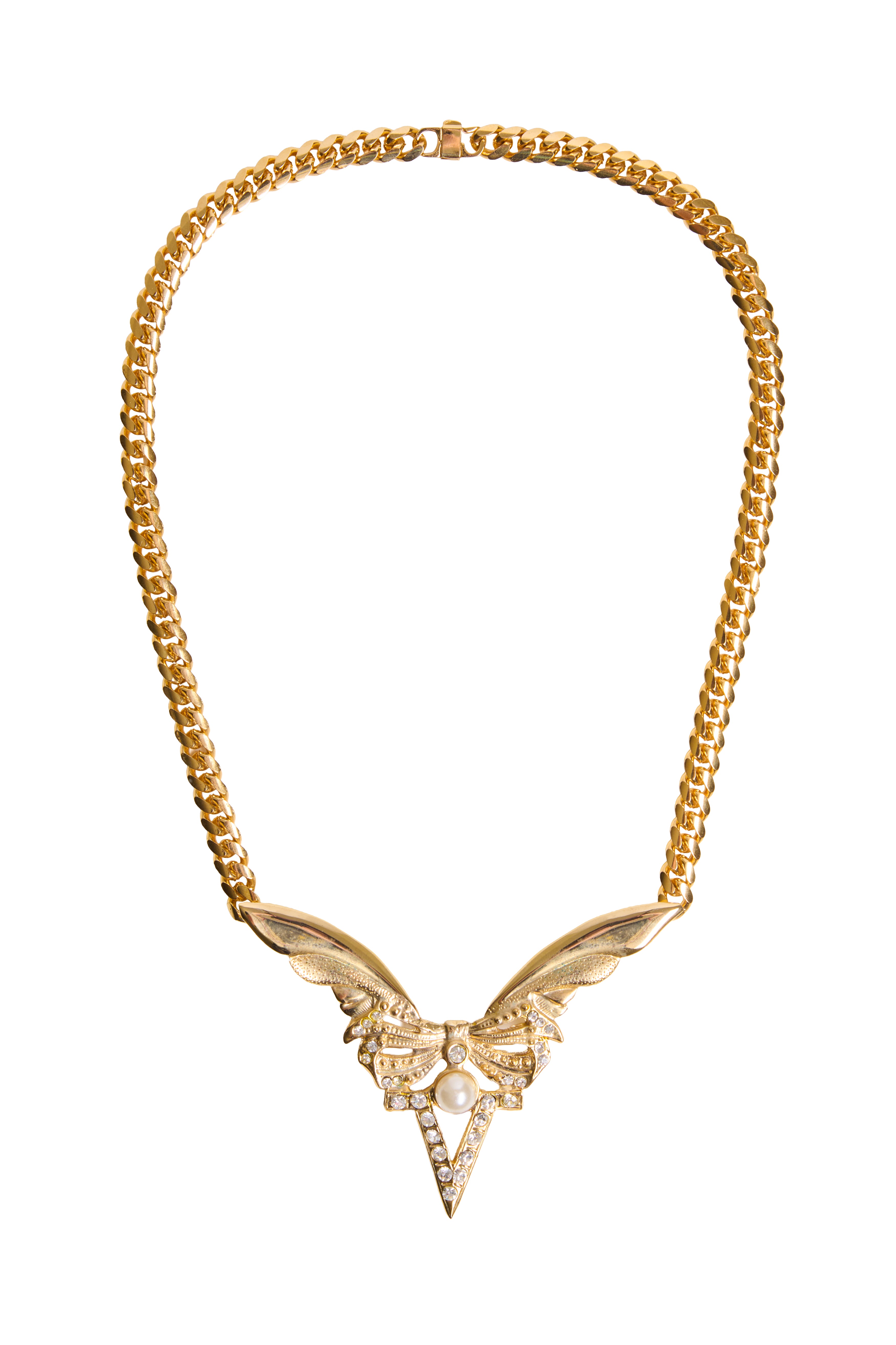 Winged Pearl Statement Necklace