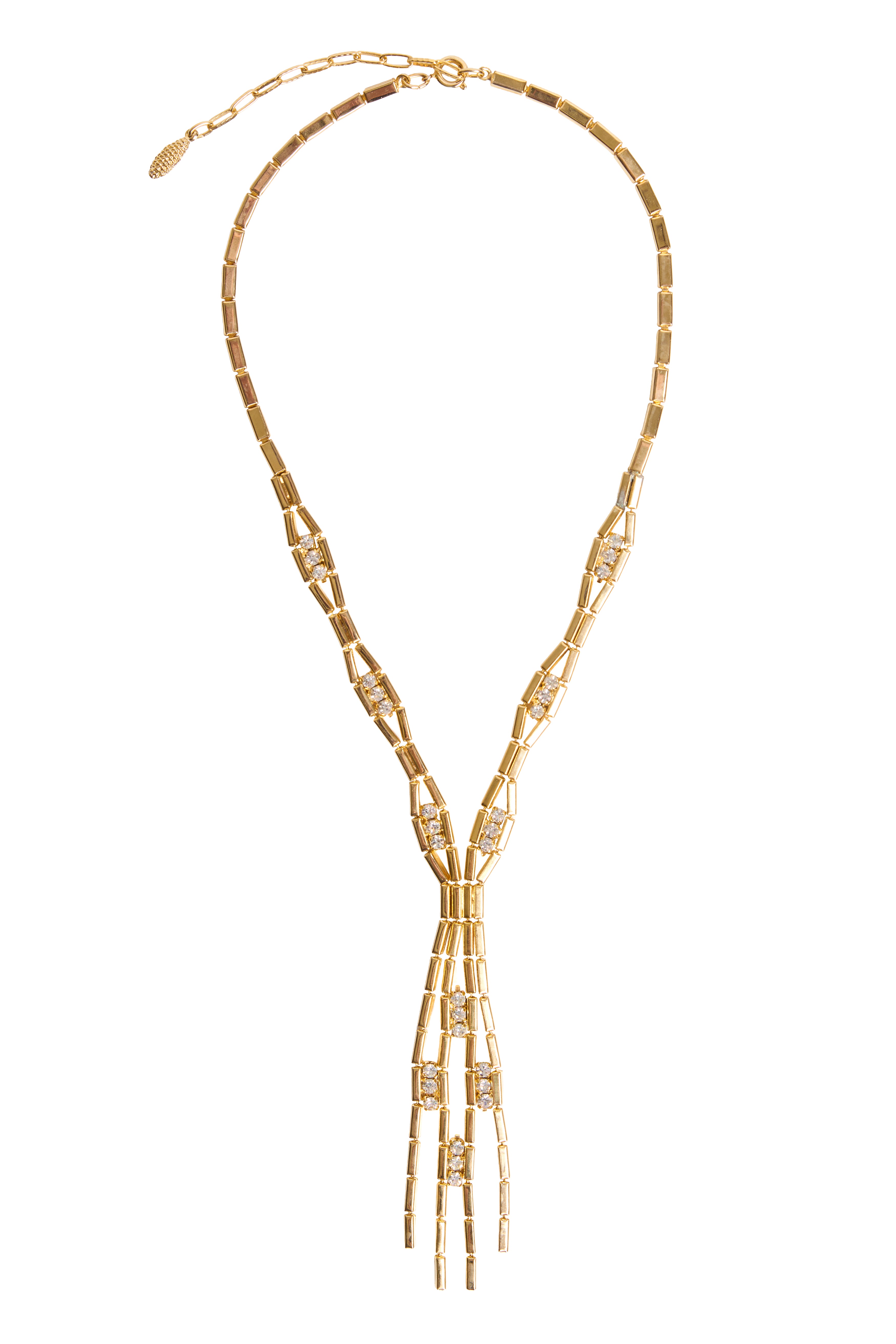 Crystal Bar Lariat Necklace