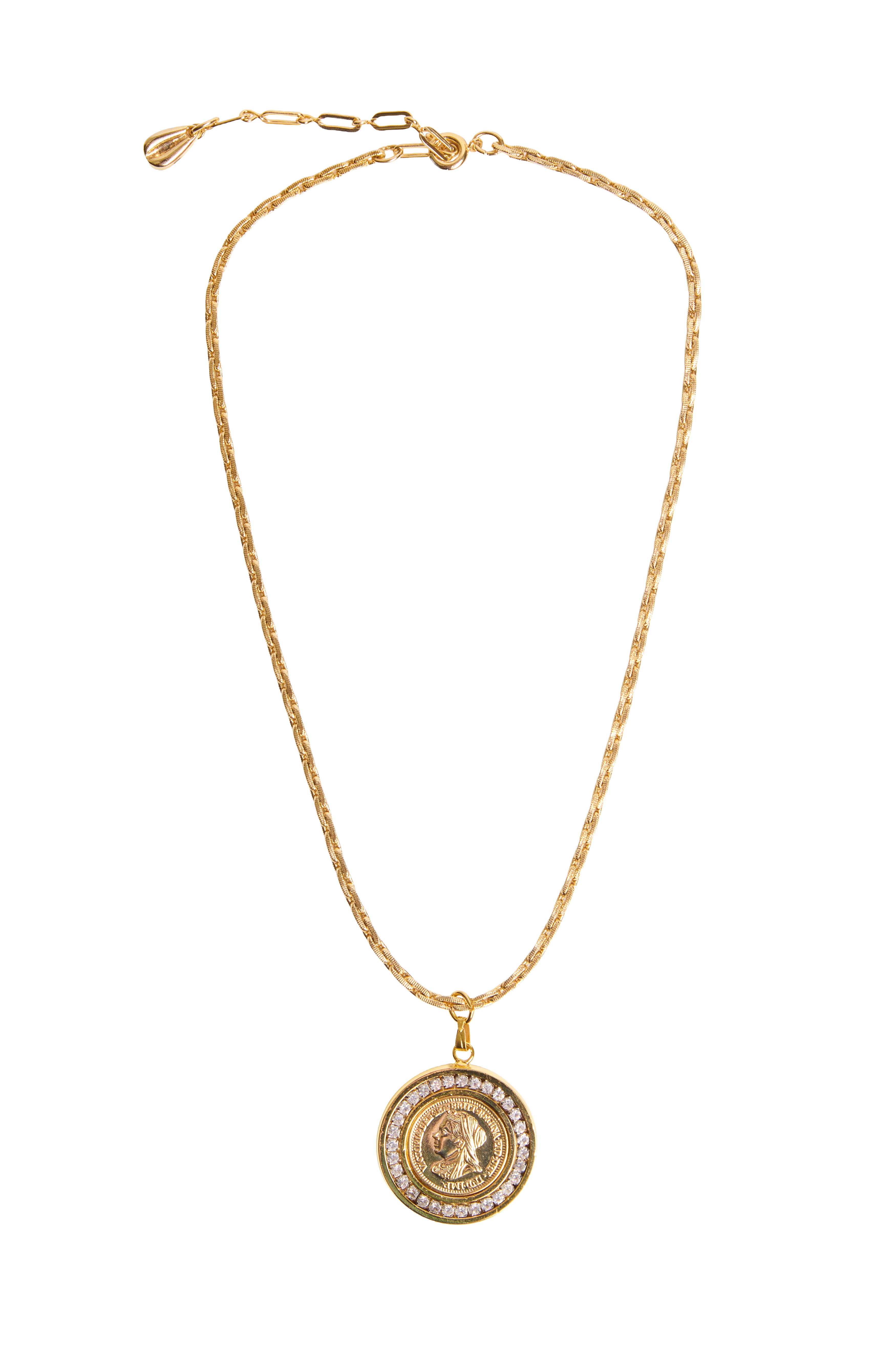Crystal Halo Coin Necklace
