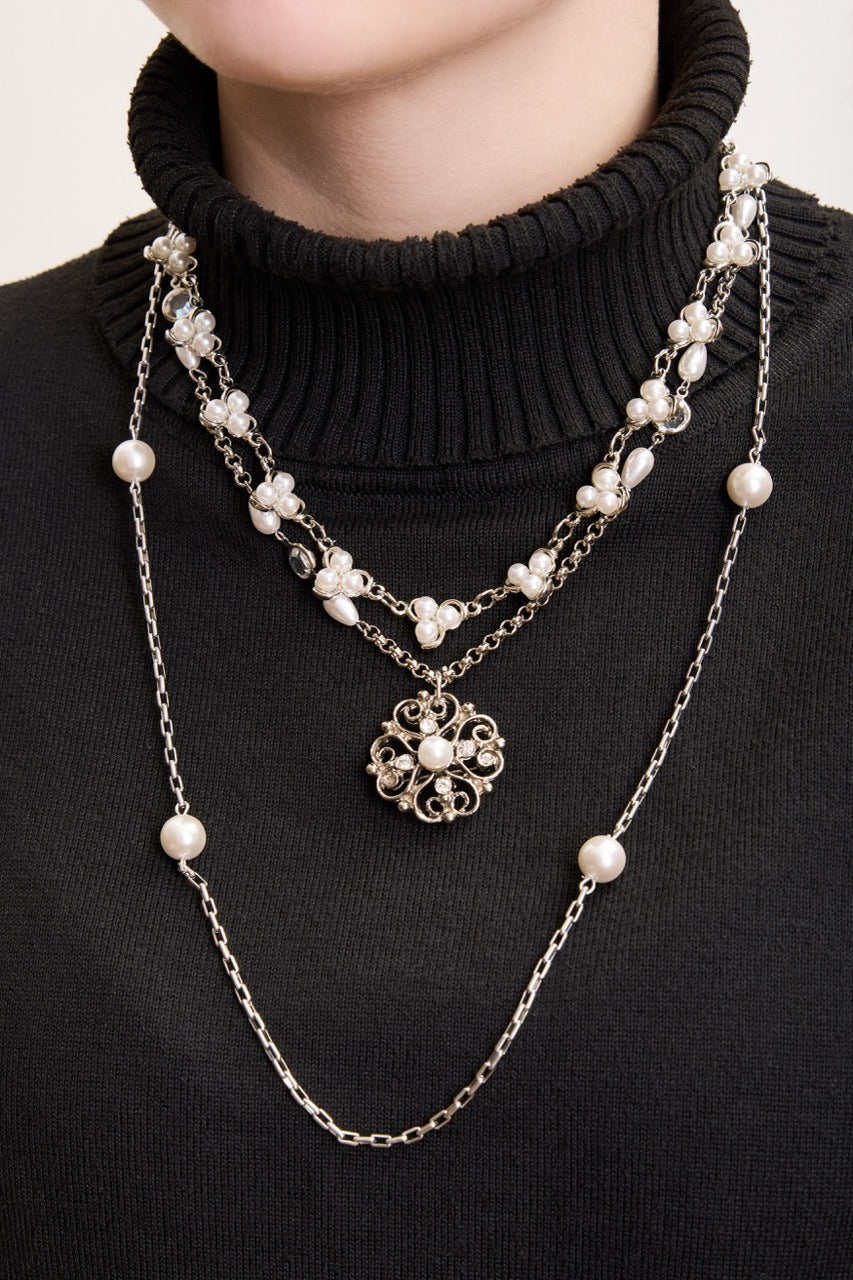 Pearl Layered Statement Necklace