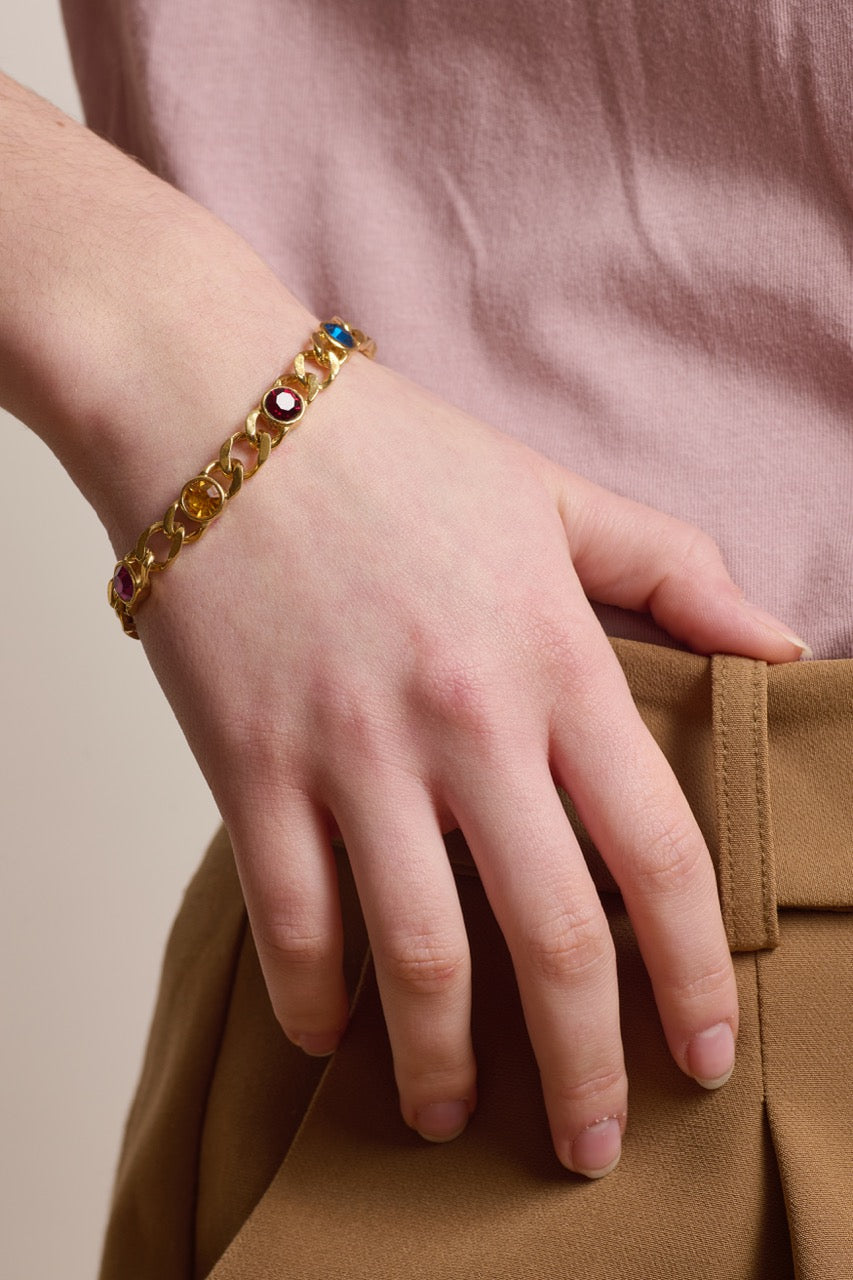 Multi-Stone Chain Bracelet