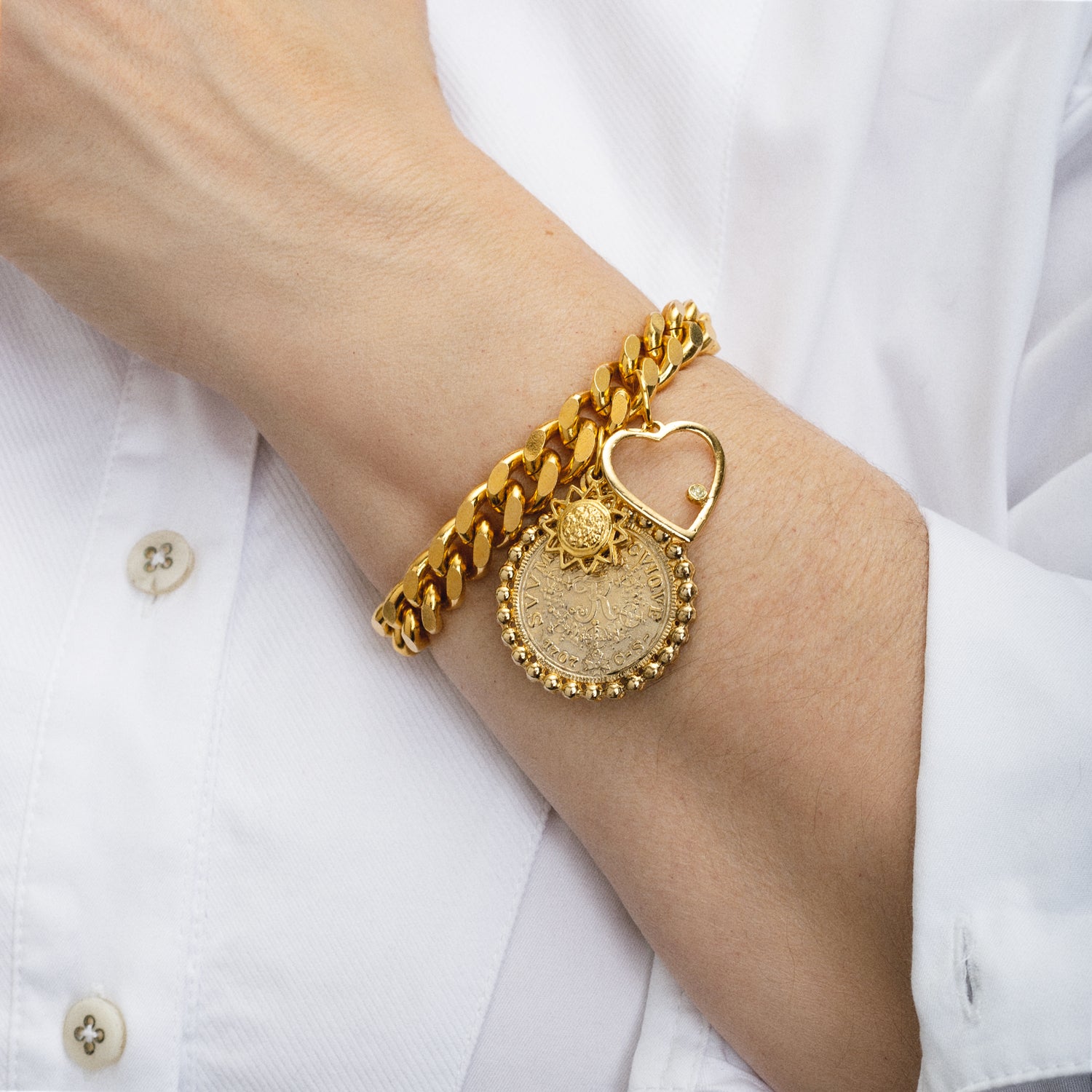 Coin Heart Bracelet