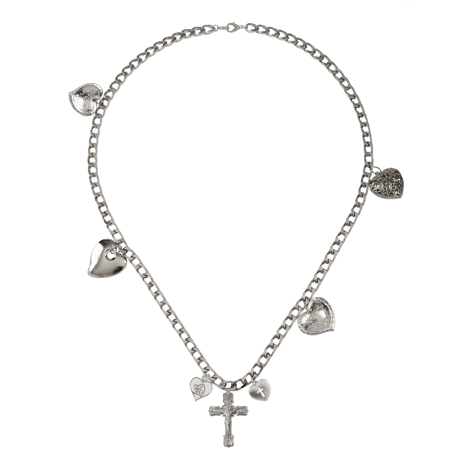 Silver Amour Cross Necklace