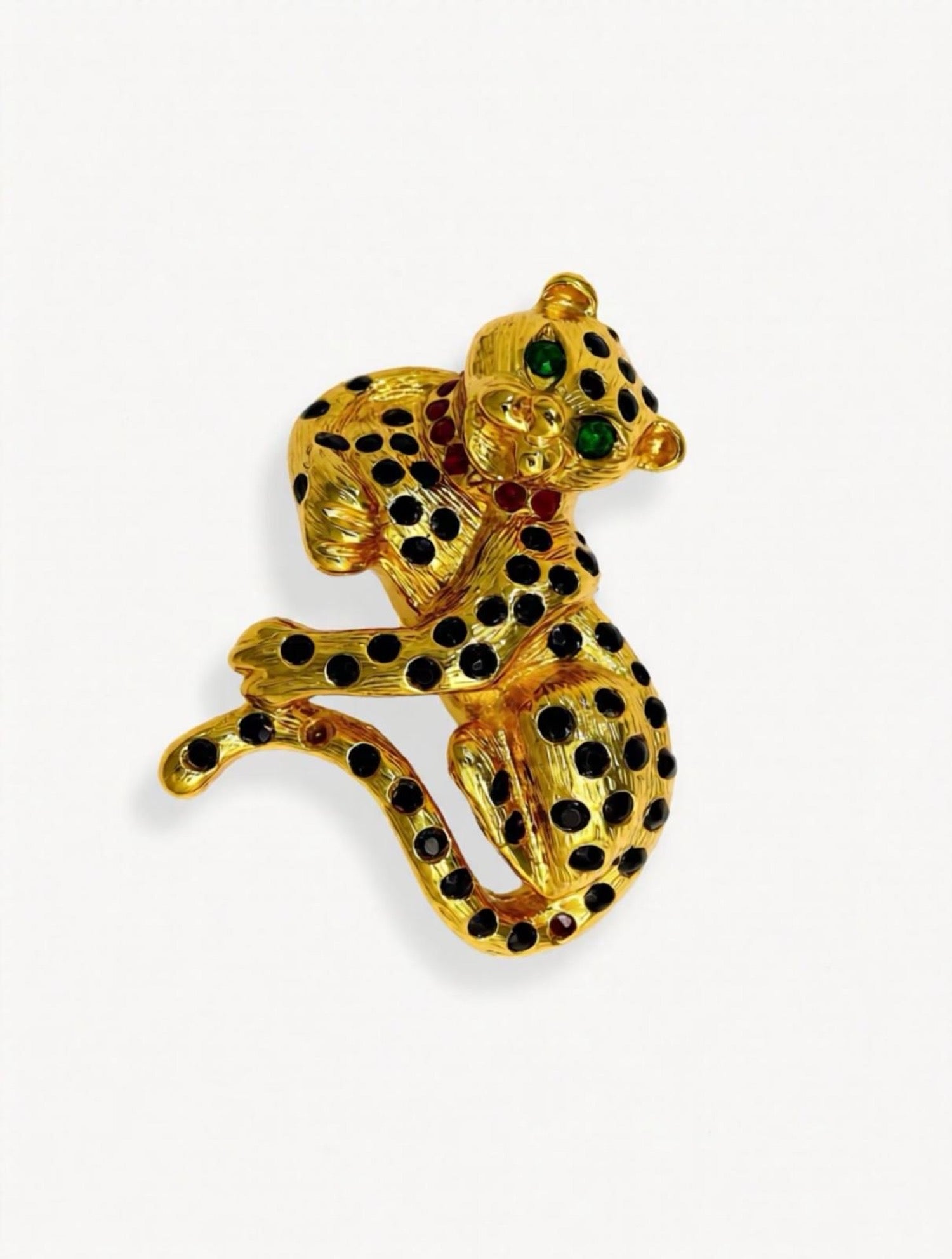 Gold Leopard Brooch