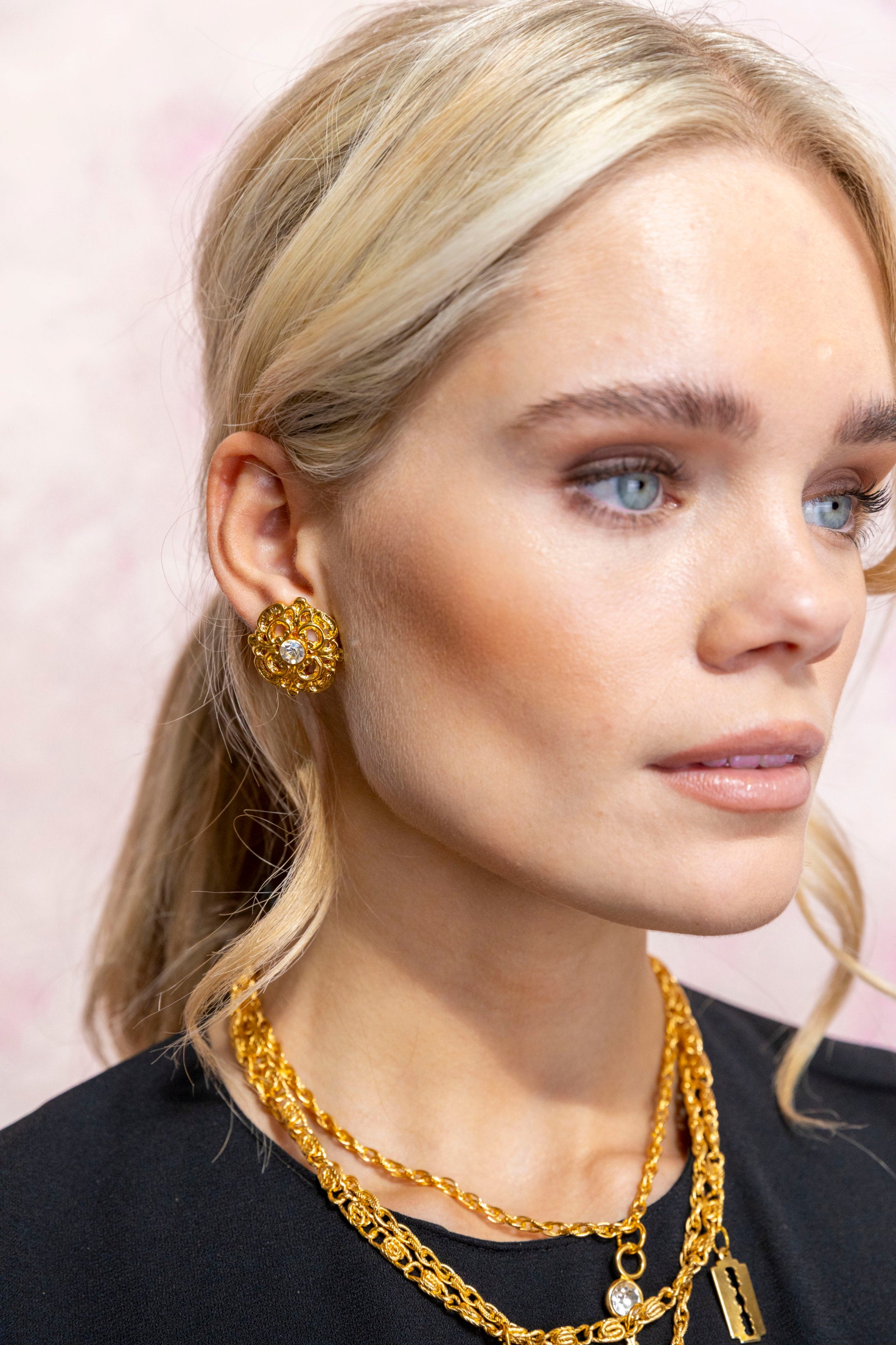 Gold Janet Clip On Earrings