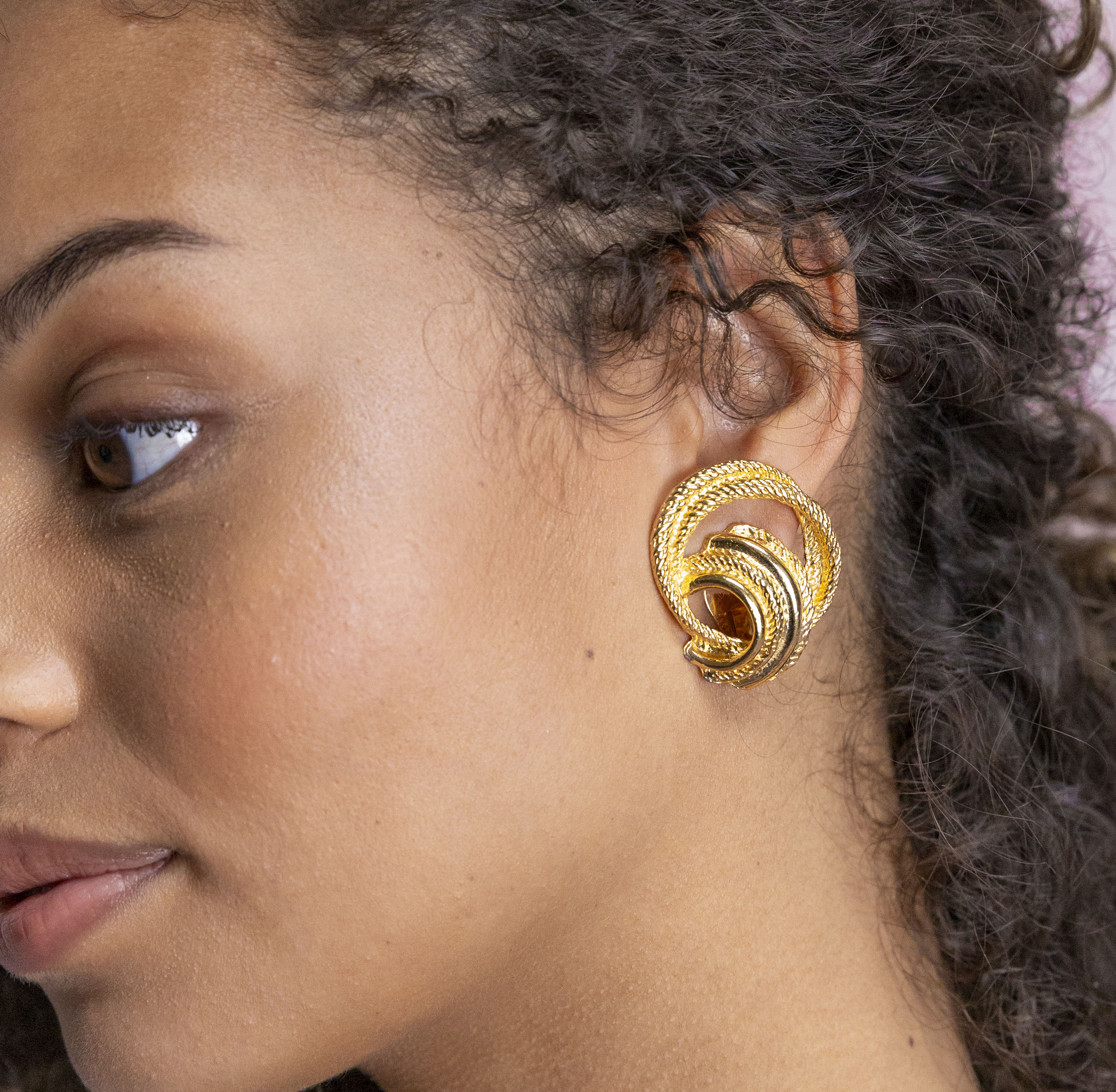 Gold Sharon Clip On Earrings