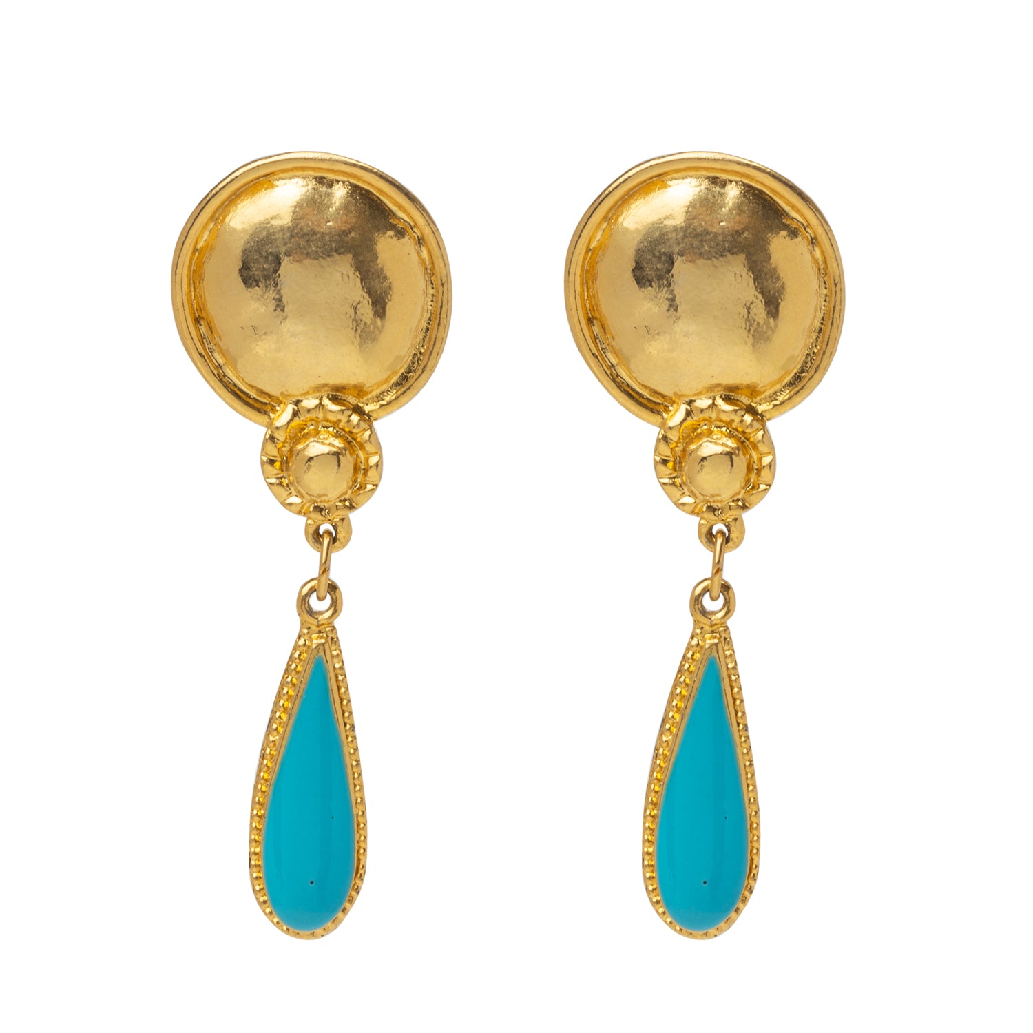 Blue Tear Drop Earrings