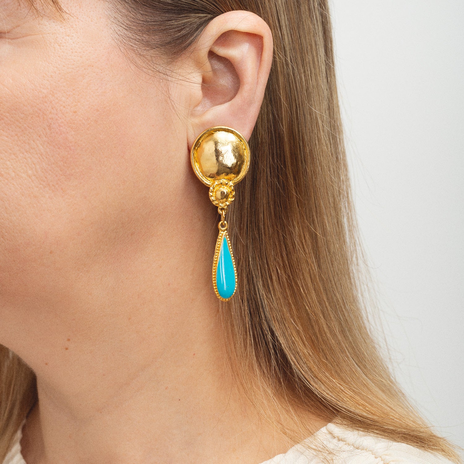 Blue Tear Drop Earrings
