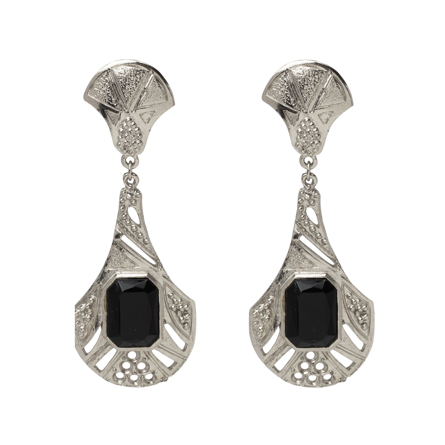Silver & Black Onyx Jude Earrings
