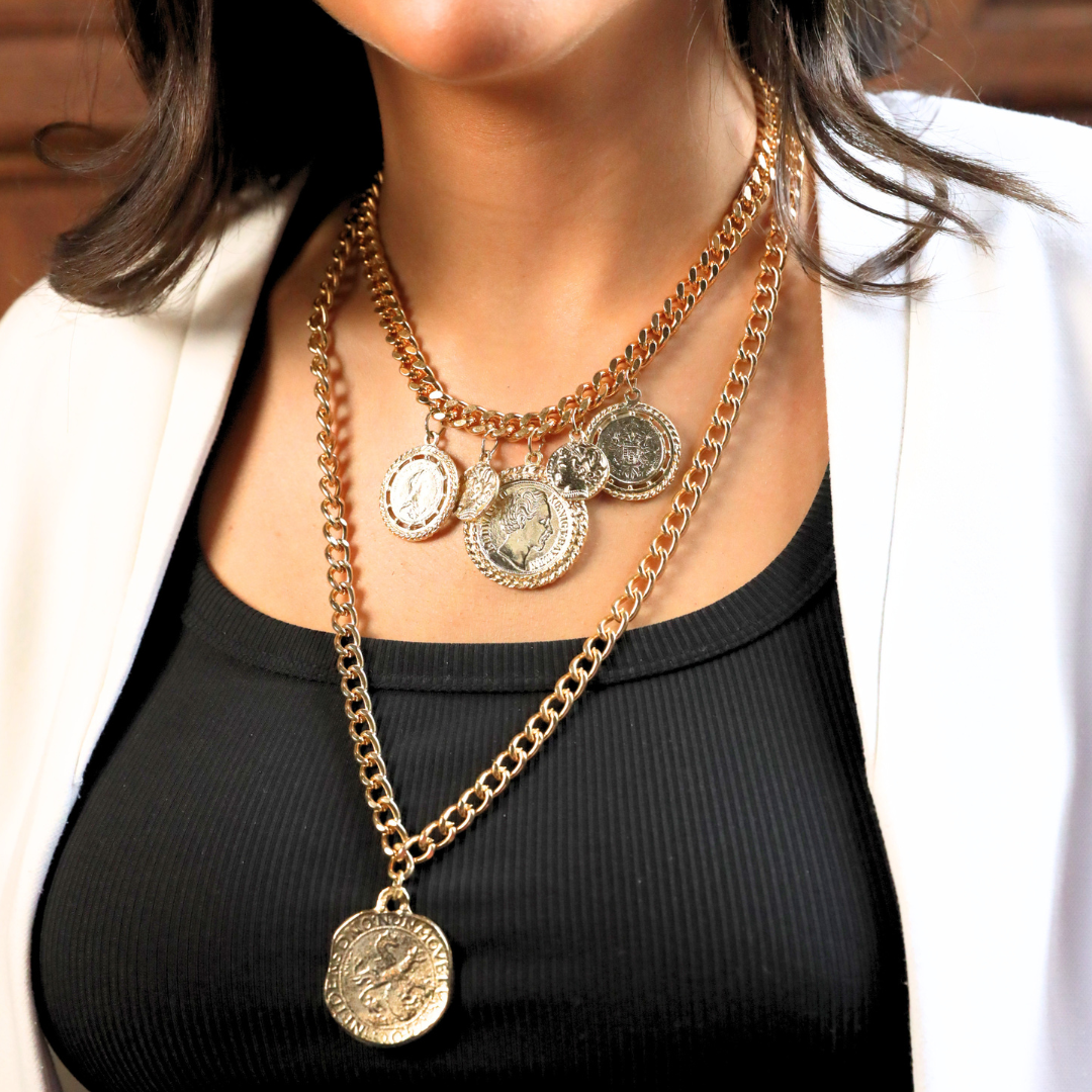 Vintage Coin Necklace Set (2 Piece)