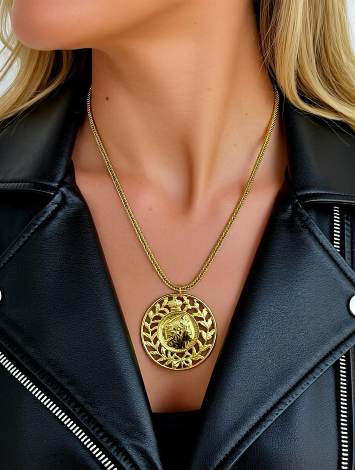 Laurel Coin Medallion Necklace