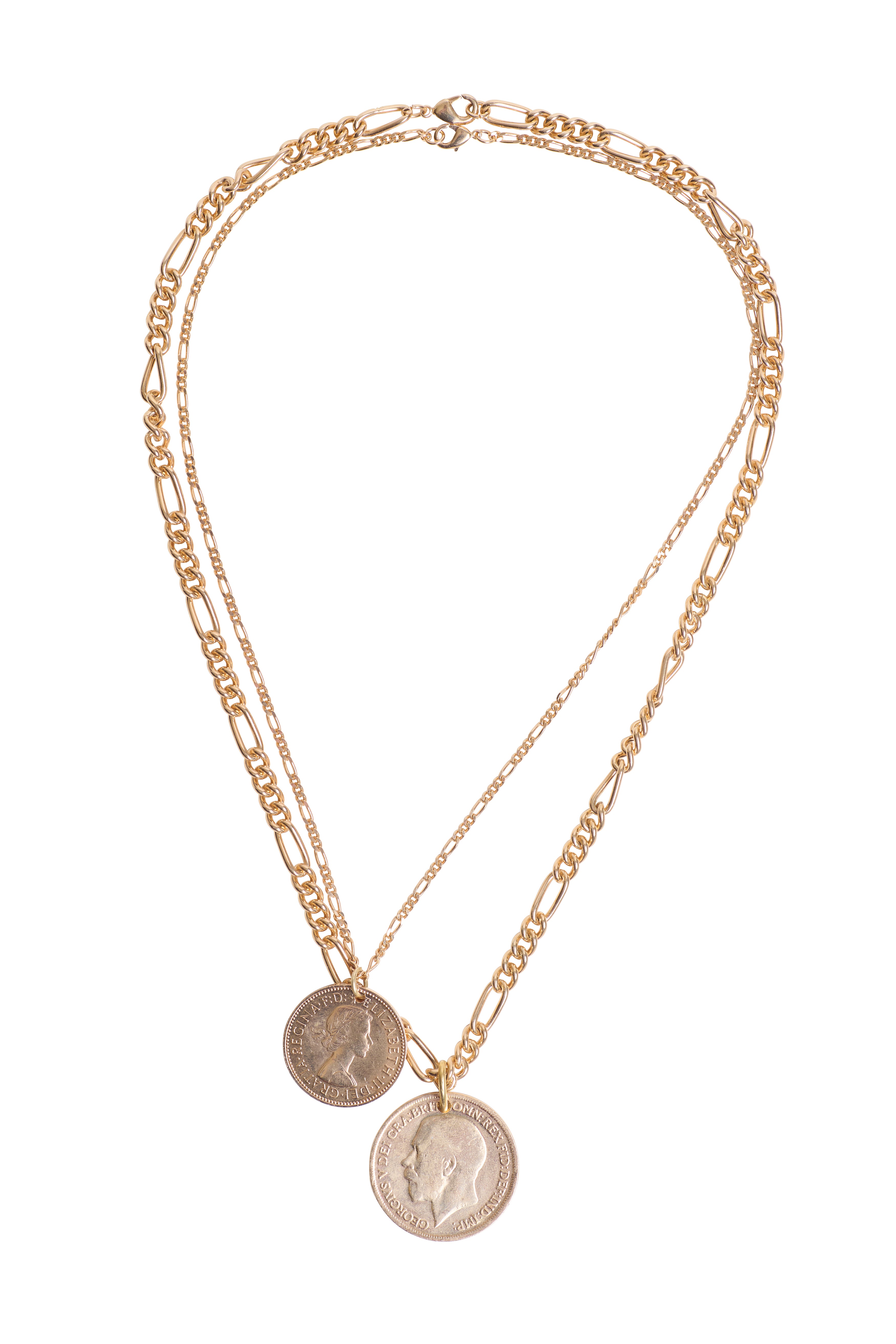 Double Coin Layered Necklace