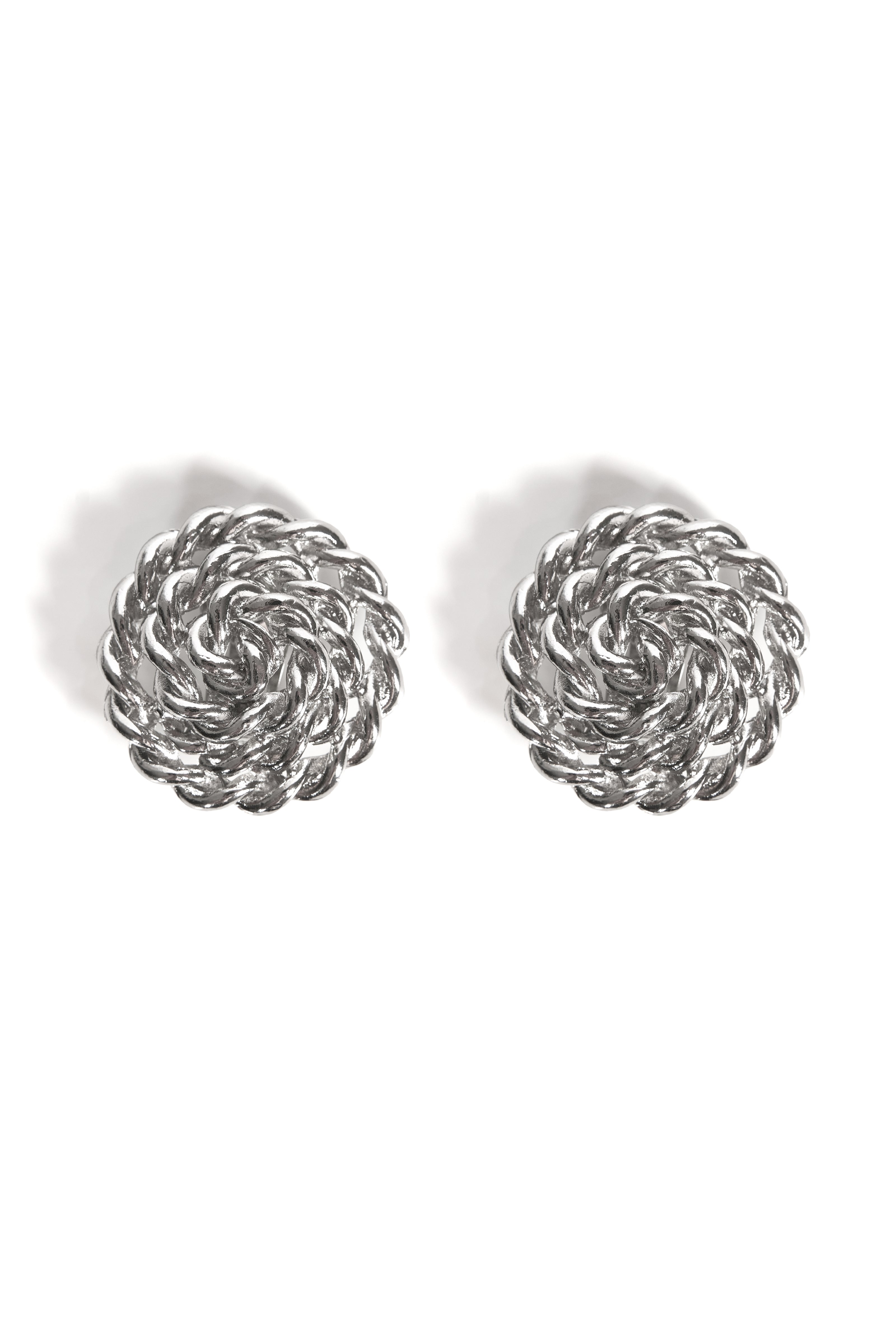 Silver Knot Stud Earrings