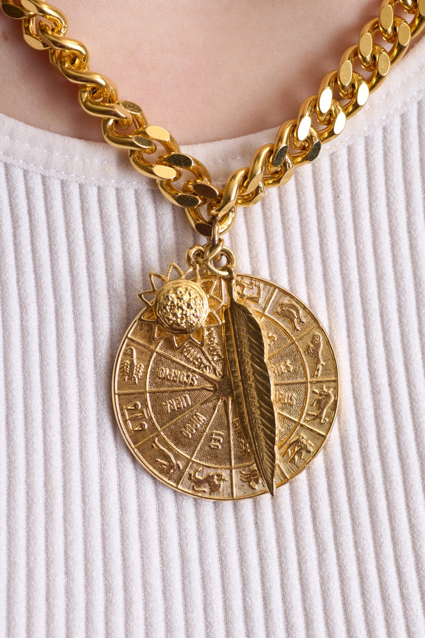 Zodiac Charm Curb Necklace