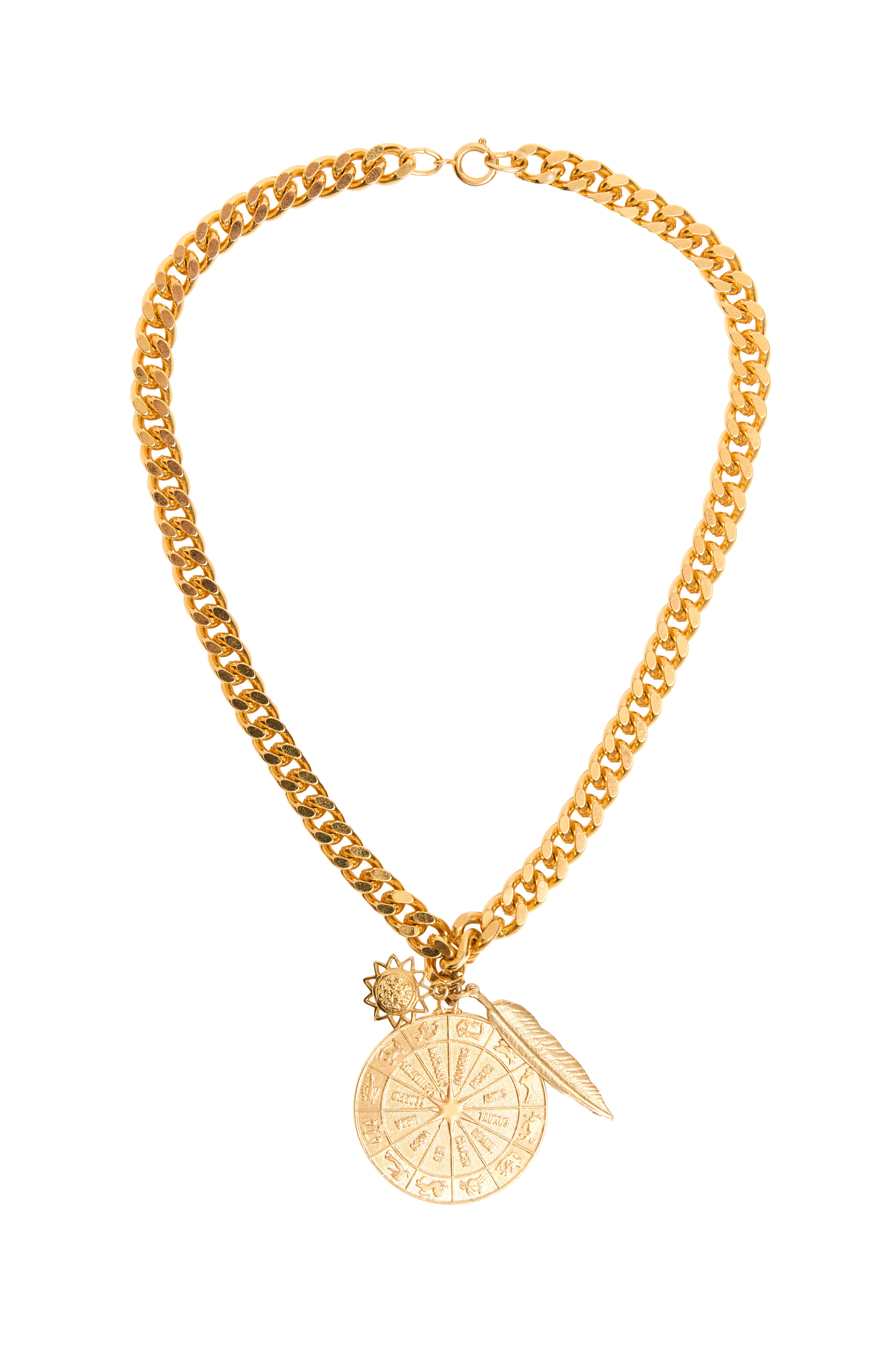 Zodiac Charm Curb Necklace