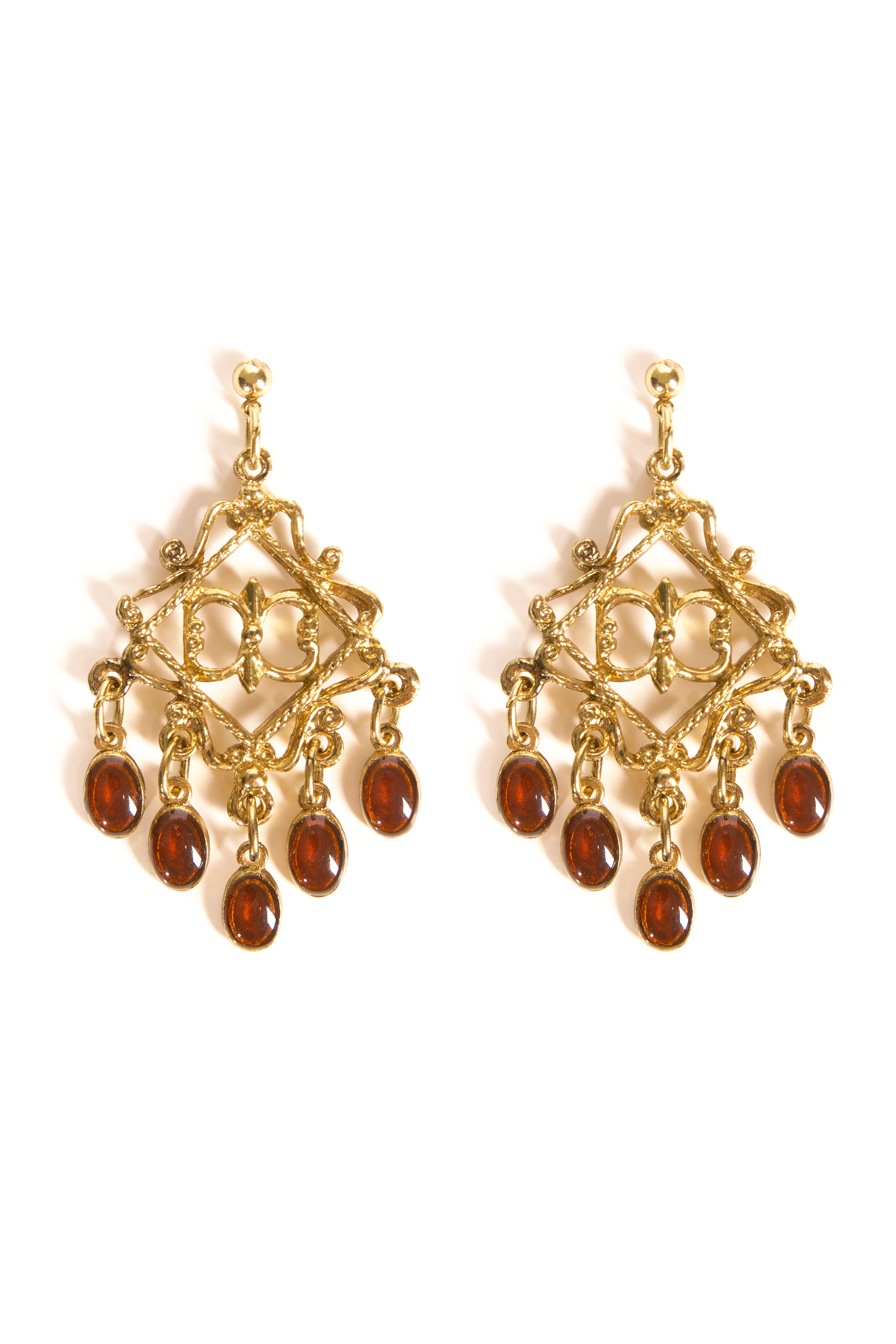 Festival brown stone earrings