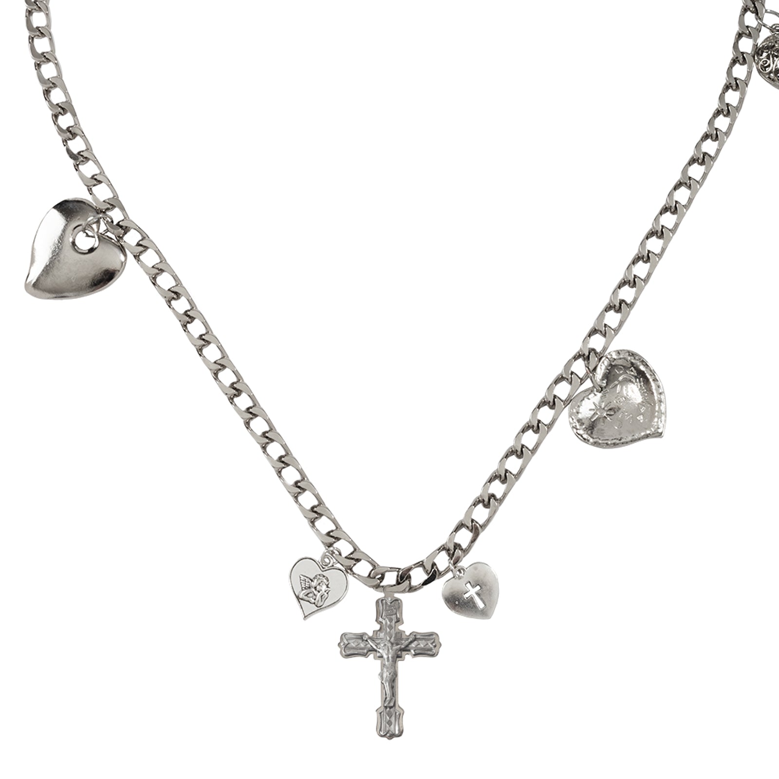 Silver Amour Cross Necklace