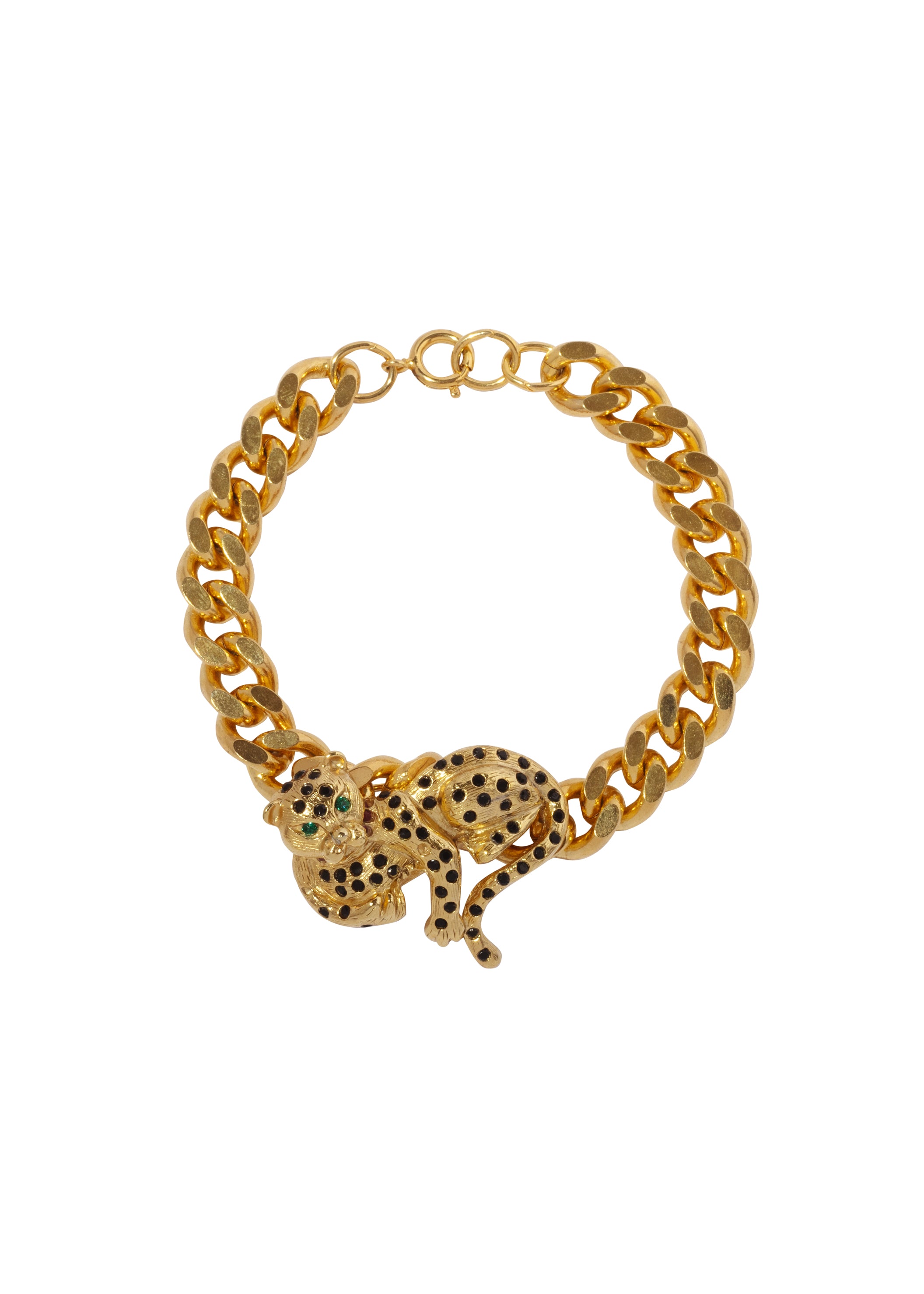 Gold Leopard Curb Bracelet