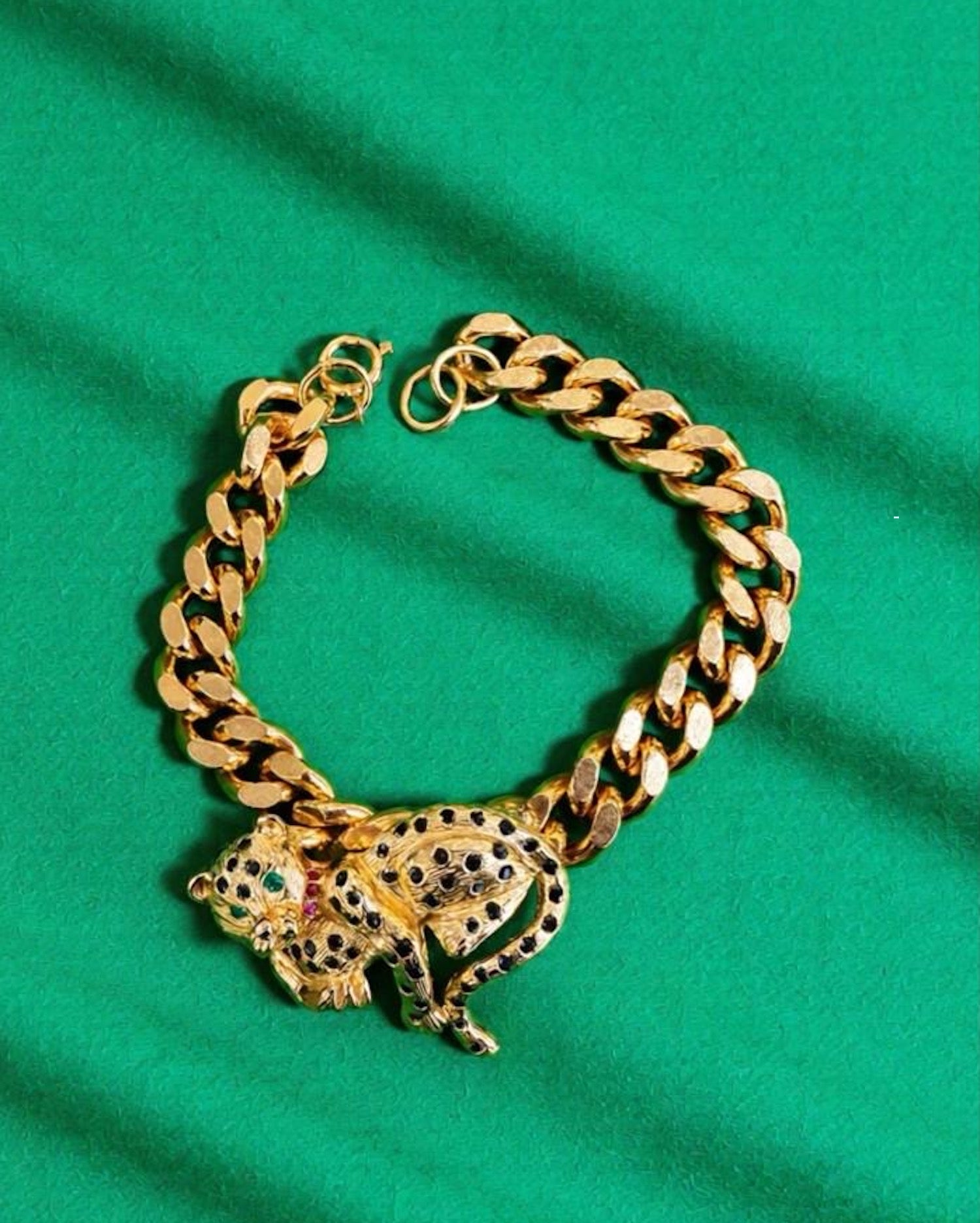 Gold Leopard Curb Bracelet