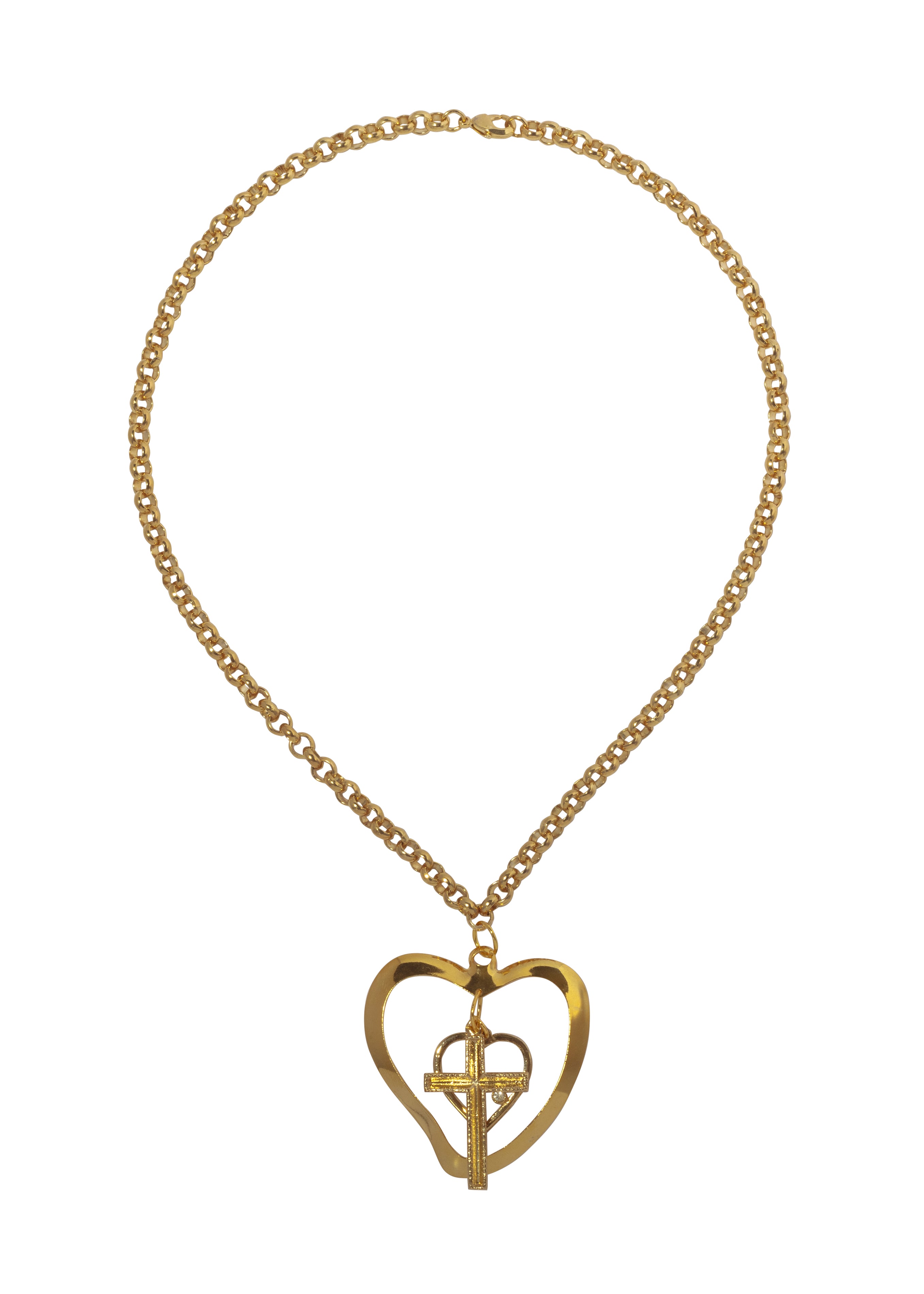 Gold Faith And Love Pendant Necklace