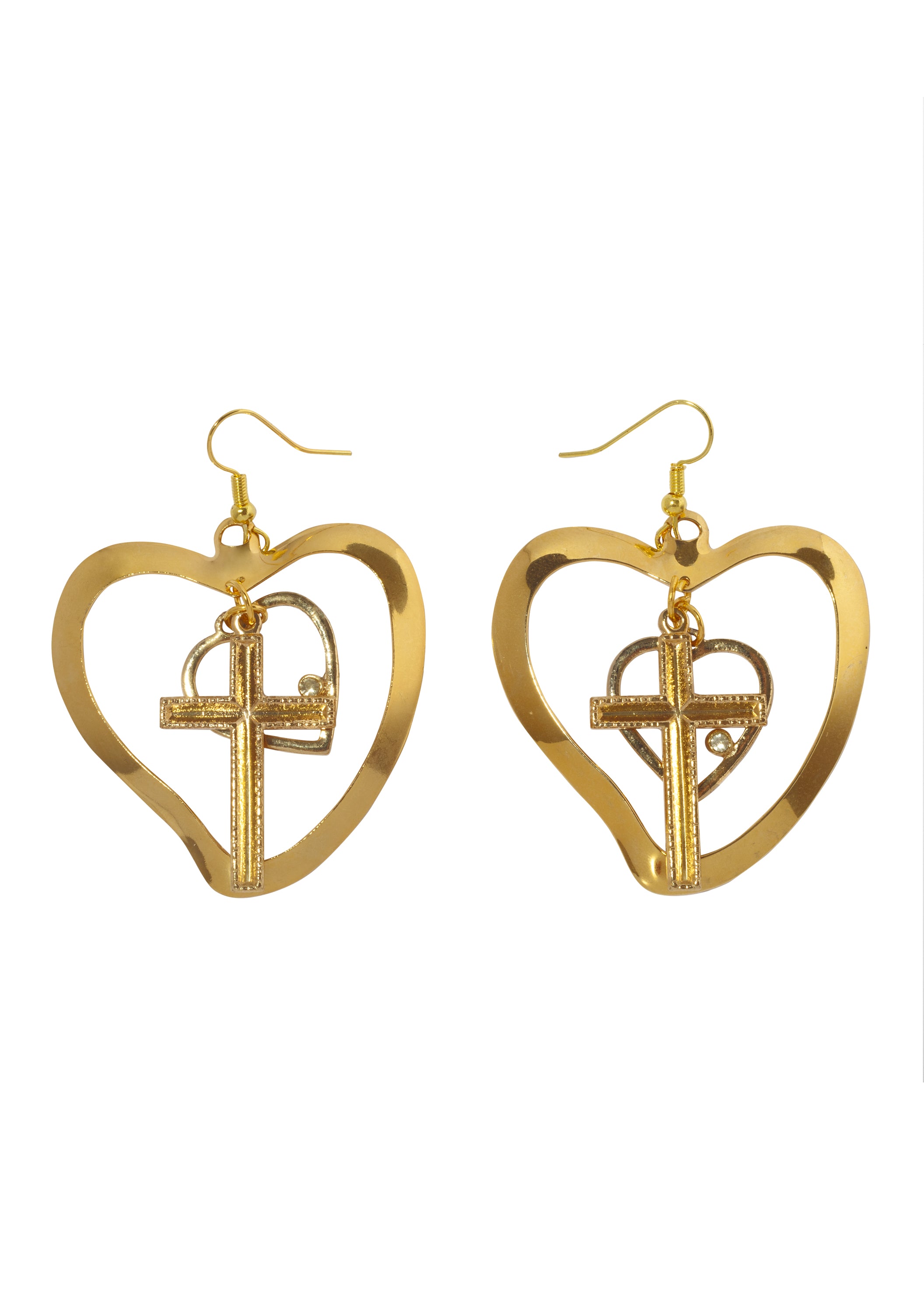 Gold Faith And Love Earrings