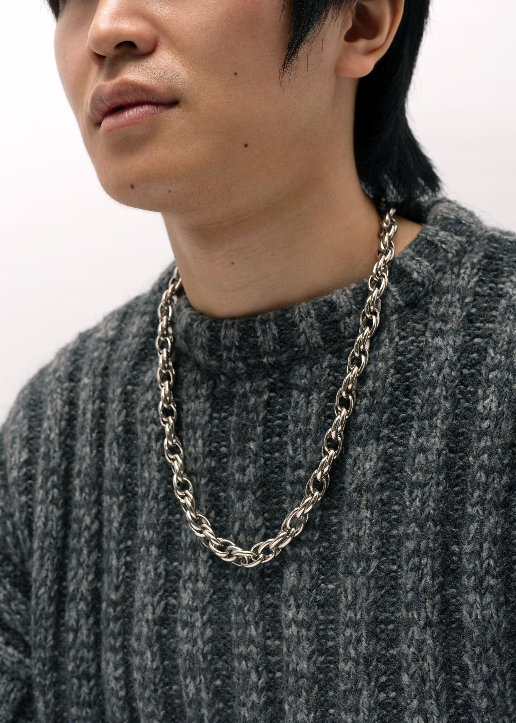 Silver Loop De Loop Chain Necklace Unisex