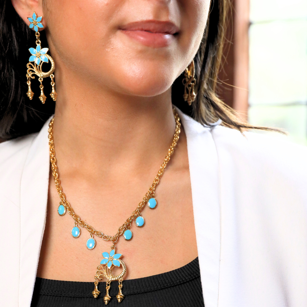 Turquoise Flower Necklace