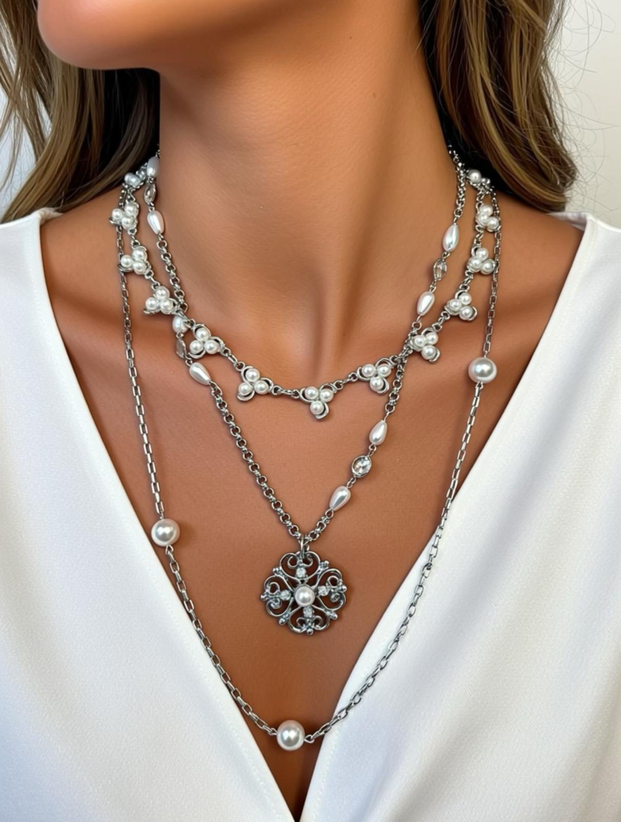 Pearl Layered Statement Necklace